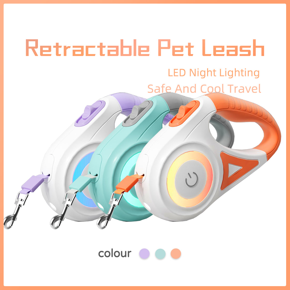 Retractable Dog Leash & Collar Set - Automatic Traction Rope for Small to Medium Dogs and Cats